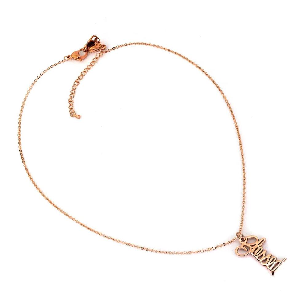 NEW GOOD WORKS women's blessed pendant necklace in rose gold
